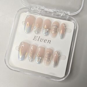 Mermaid Tail Handmade Press-On Nails with Rhinestones Very High Quality